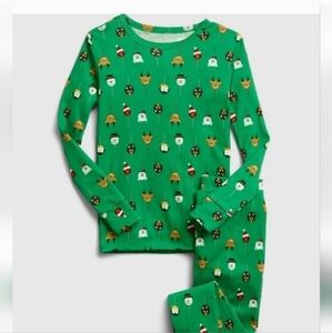 Gap Kids Organic Cotton Cake Pop Green Pajamas Set Size 12 New